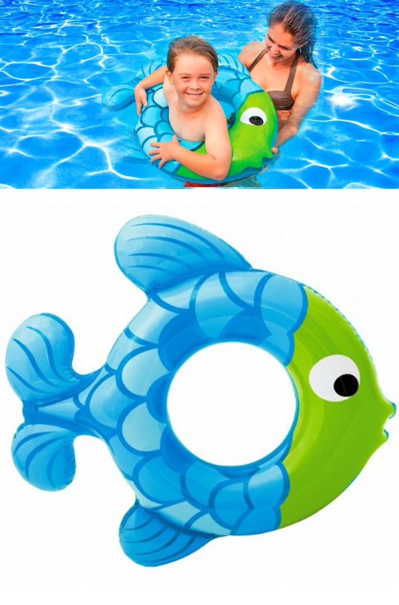 Ciambella o salvagente gonfiabile mare per bambini a forma di pesce Rosa - immagine 3